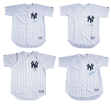 Lot of (4) New York Yankees Signed Jerseys Including Derek Jeter, Alex Rodriguez, Andy Pettitte & Don Mattingly (MLB Authenticated & Steiner)